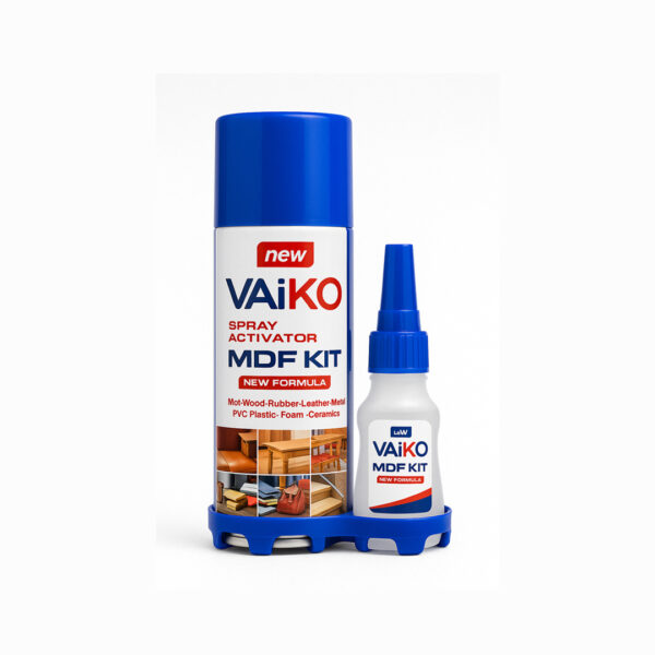Ngjitës, MDF Kit, Spray Aktivator + Shishe, Vaiko, Për dru, plastikë, lëkurë, metal, qeramikë