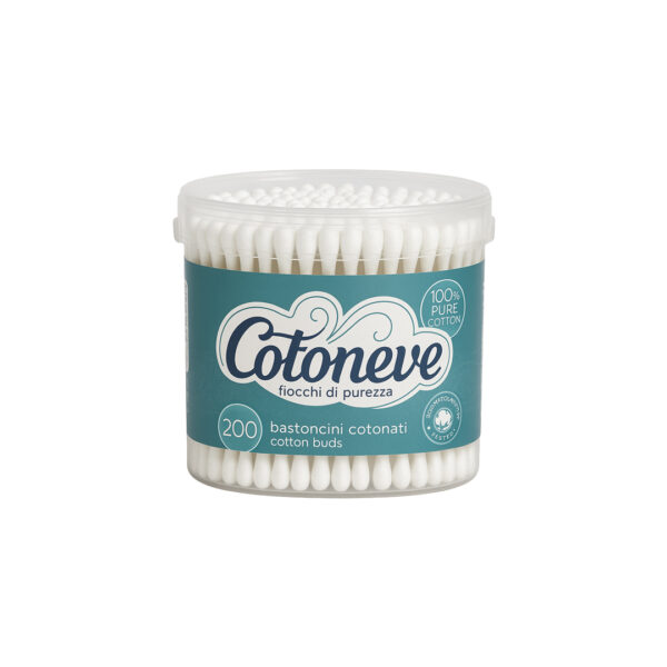 Higjiena personale, Bastunë pambuku, 200 copë, Cotoneve, 100% pambuk