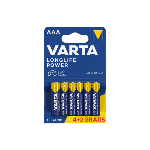 Elektronikë, Bateri, AAA, Varta, Longlife Power Alkaline 4+2 Gratis