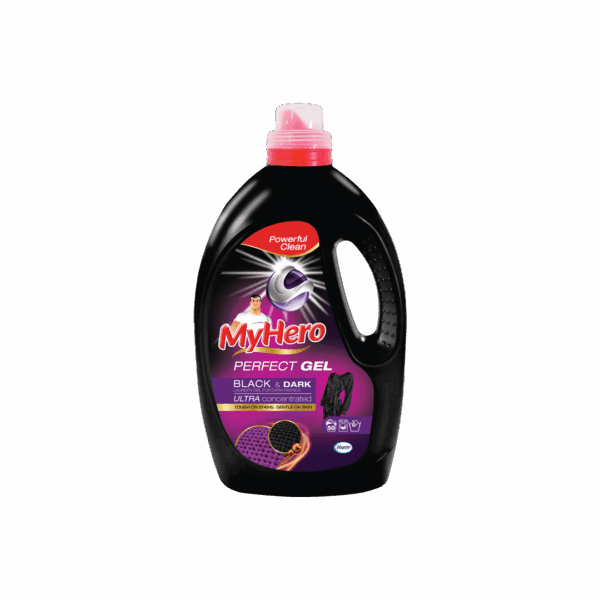 Deterxhent xhel MyHero Perfect Gel Black & Dark 3L, për rroba të zeza dhe të errëta