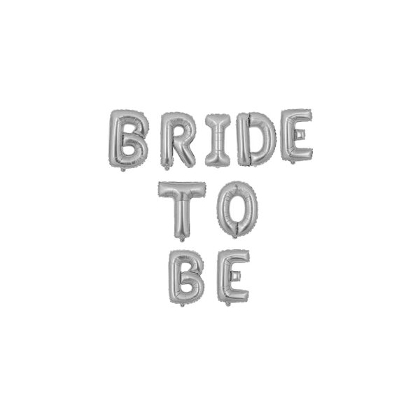 Balon letre, shkrimi “BRIDE TO BE”, i argjendtë
