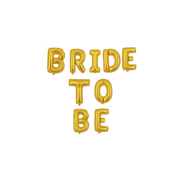 Balon letre, shkrimi “BRIDE TO BE”, i artë