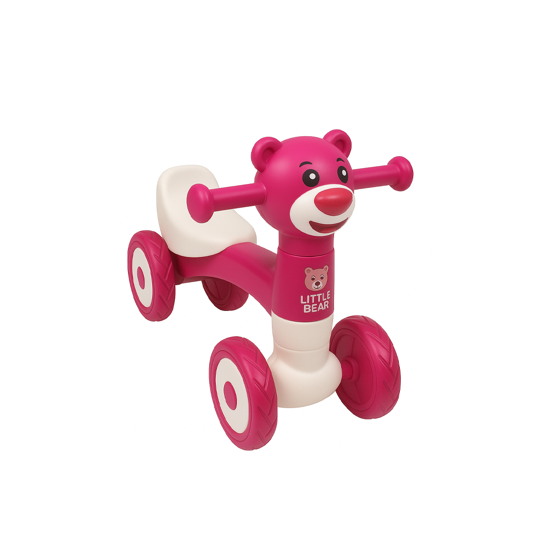 Motoçikletë lodër për fëmijë Little Bear, rozë e ndezur