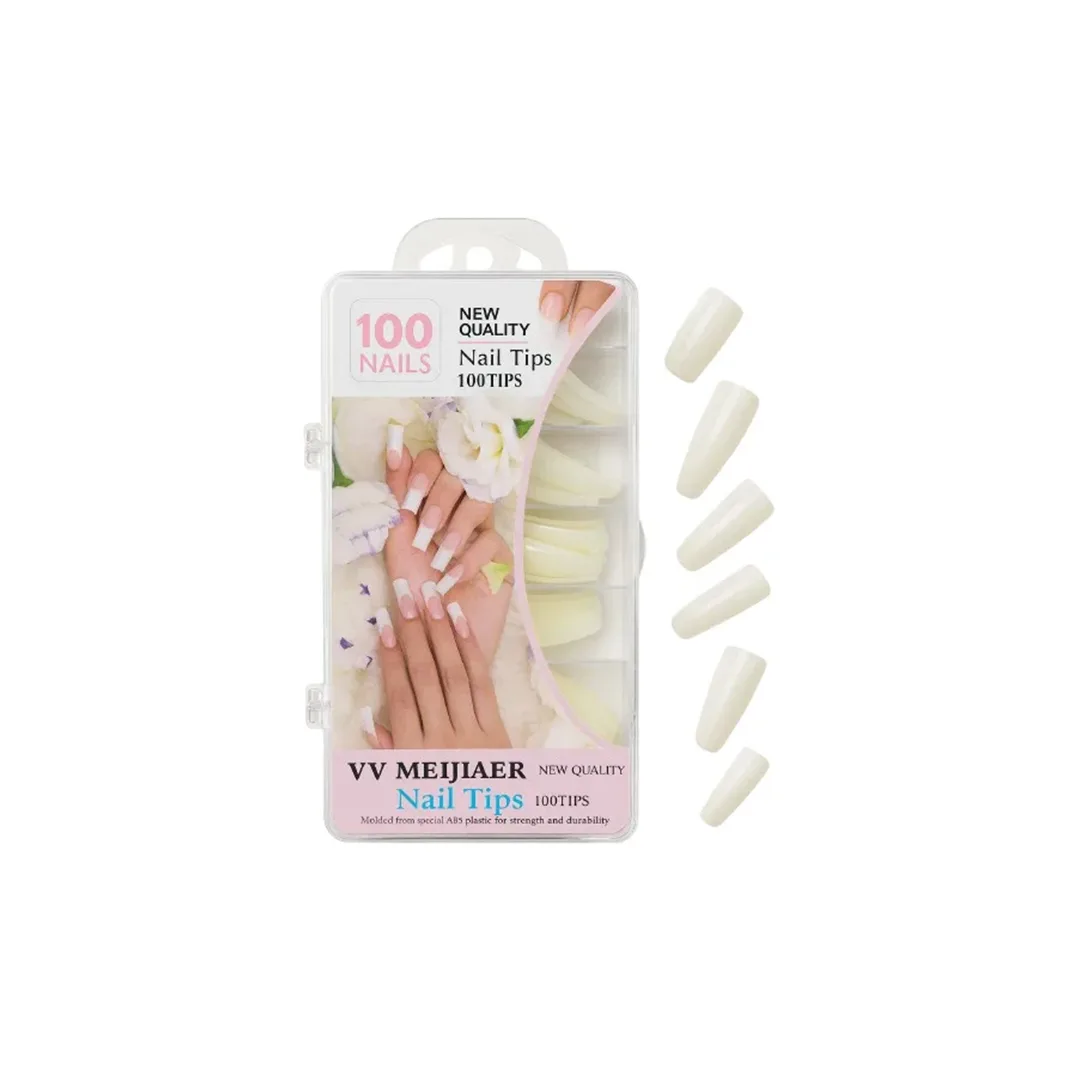 Set thonjsh artificial VV Meijiaer Nail Tips, 100 copë, french style