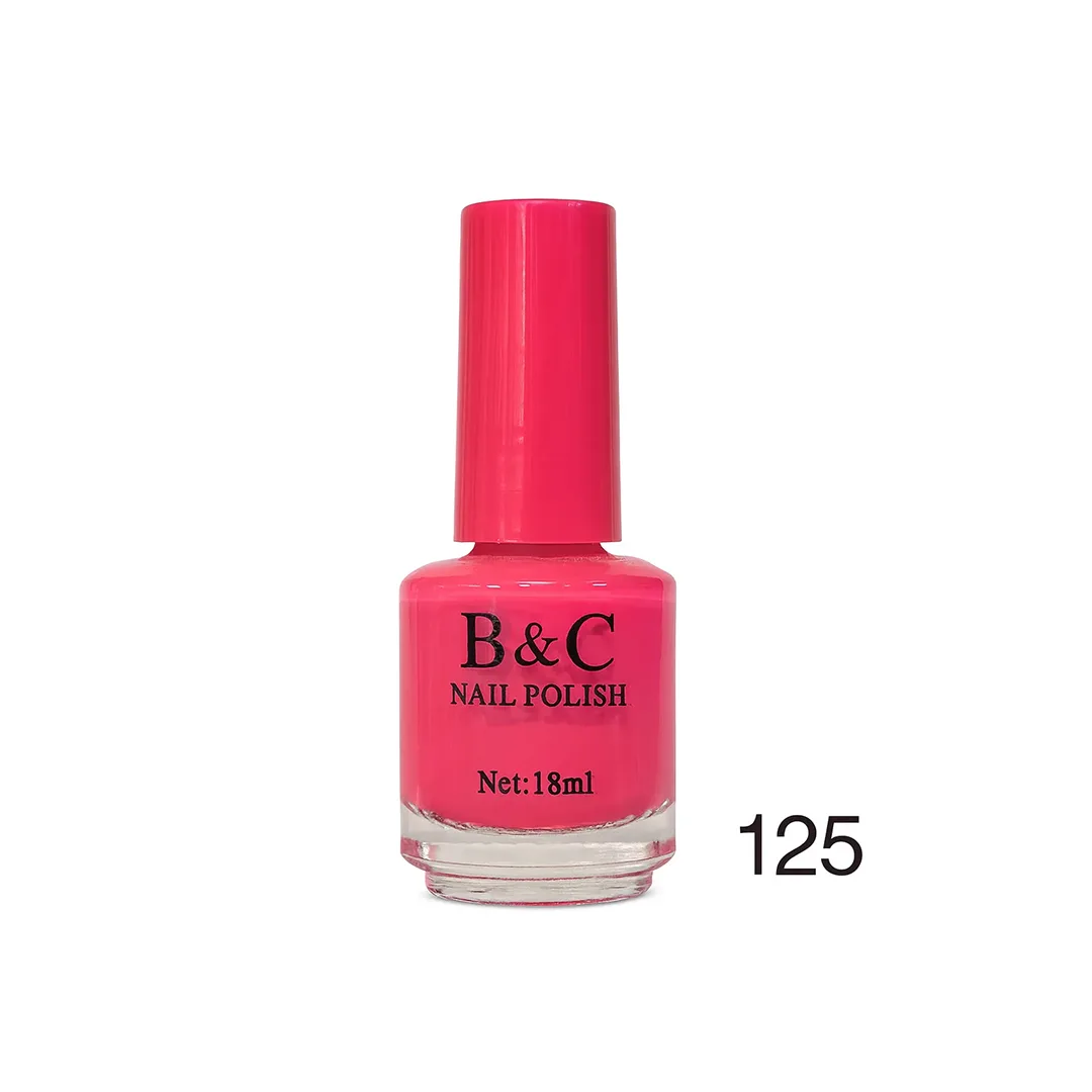 Llak për thonj B&C Nail Polish, ngjyrë rozë e ndezur 18ml nr. 125