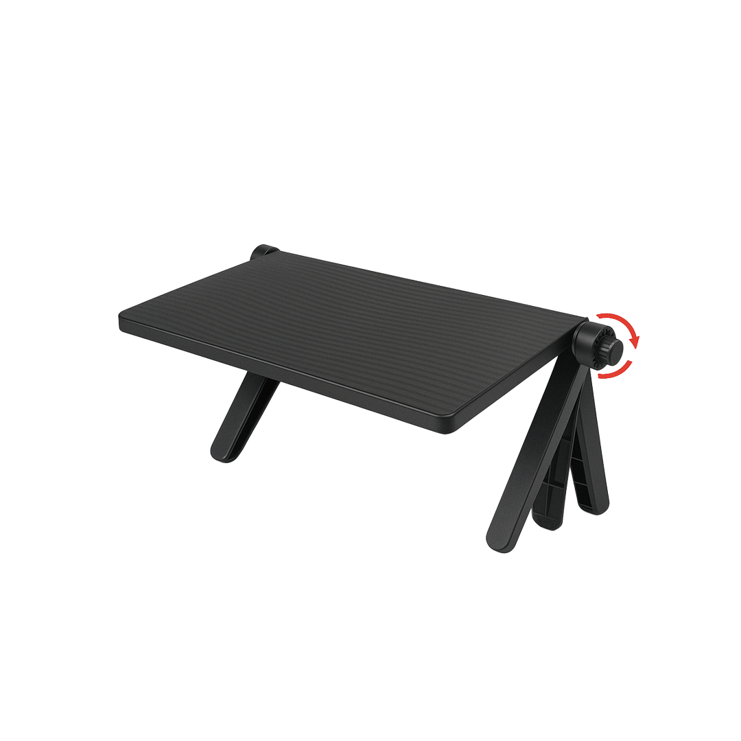 Mbajtëse universale për resiver ose dekor – e zezë me këmbë të rregullueshme