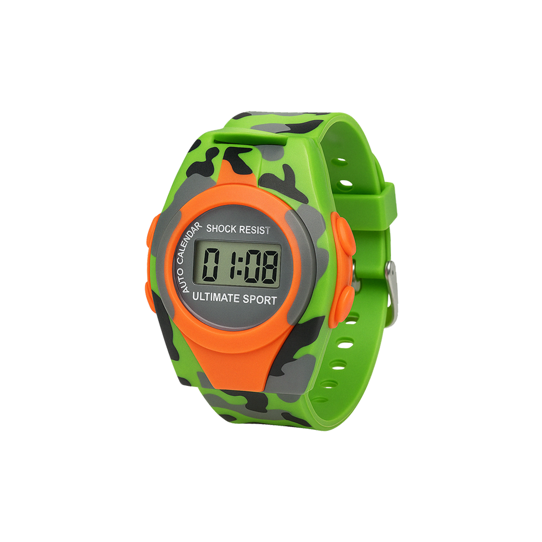 Orë sportive për fëmijë – kamuflazh jeshile-portokalli