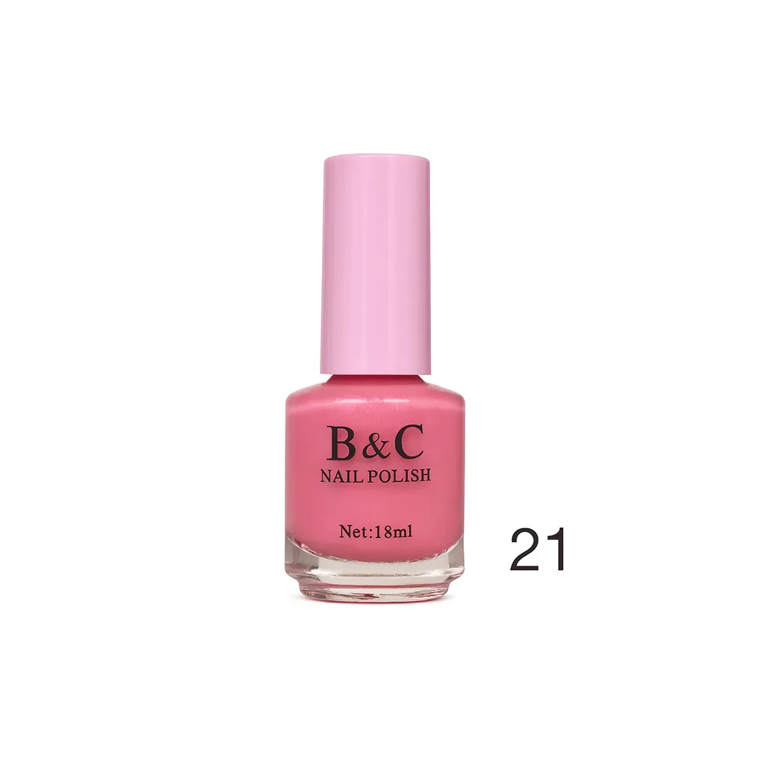 Llak për thonj B&C Nail Polish, ngjyrë rozë e ndezur 18ml nr. 21