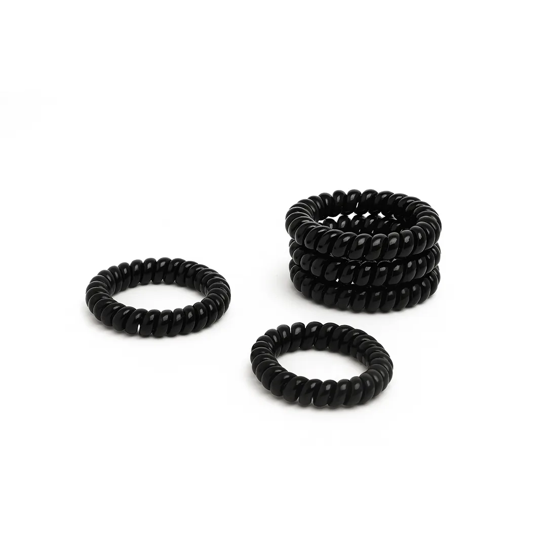 Gomë flokësh spirale 6 copë zi