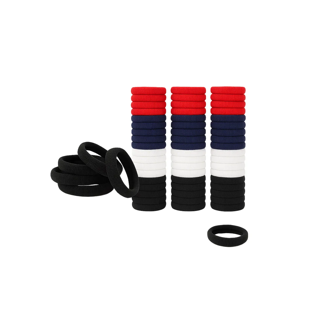 Llastiqe flokësh set 48 copë shumëngjyrëshe